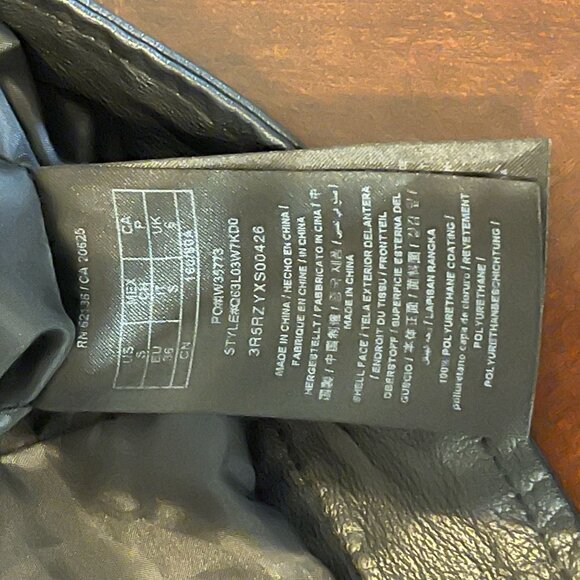 Guess Womens Black Faux Leather Jacket With Snap Buttons Size S - Picture 5 of 11